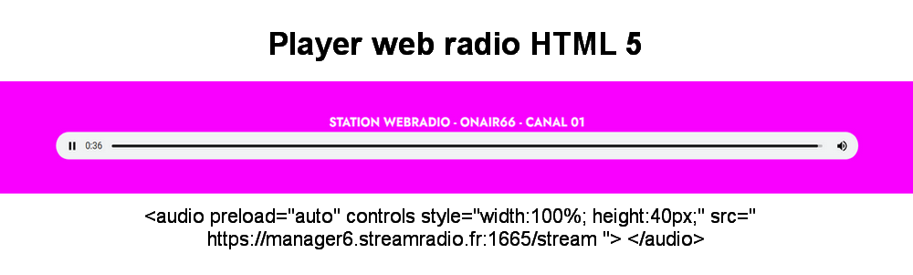 Player web radio HTML 5